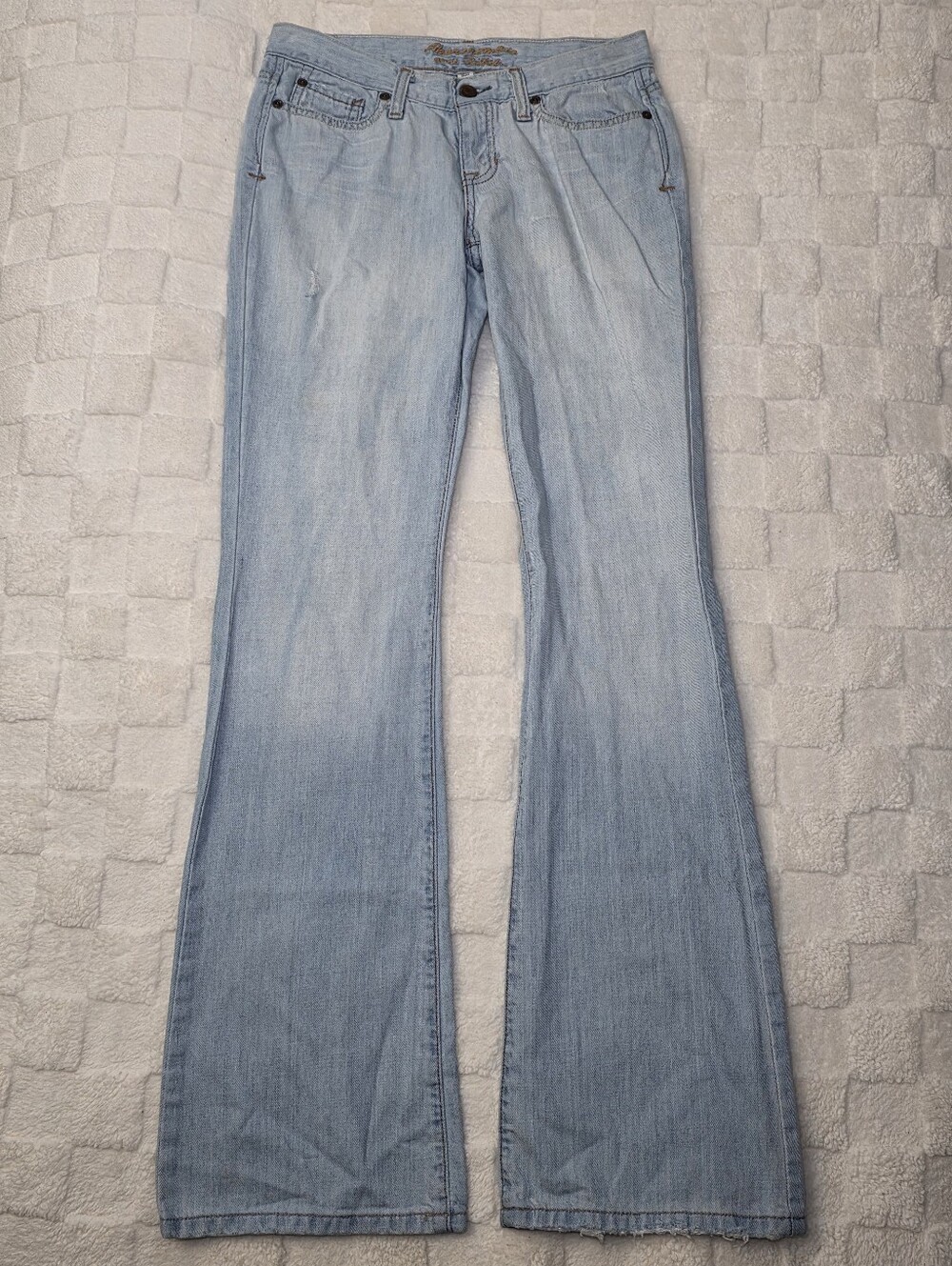 VINTAGE ABERCROMBIE & FITCH MADISON FLARE JEAN LIGHT WASH DENIM SIZE 2 LONG